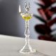 Borosilicate Clear Glass Oil Lamp with Peacock Figurine